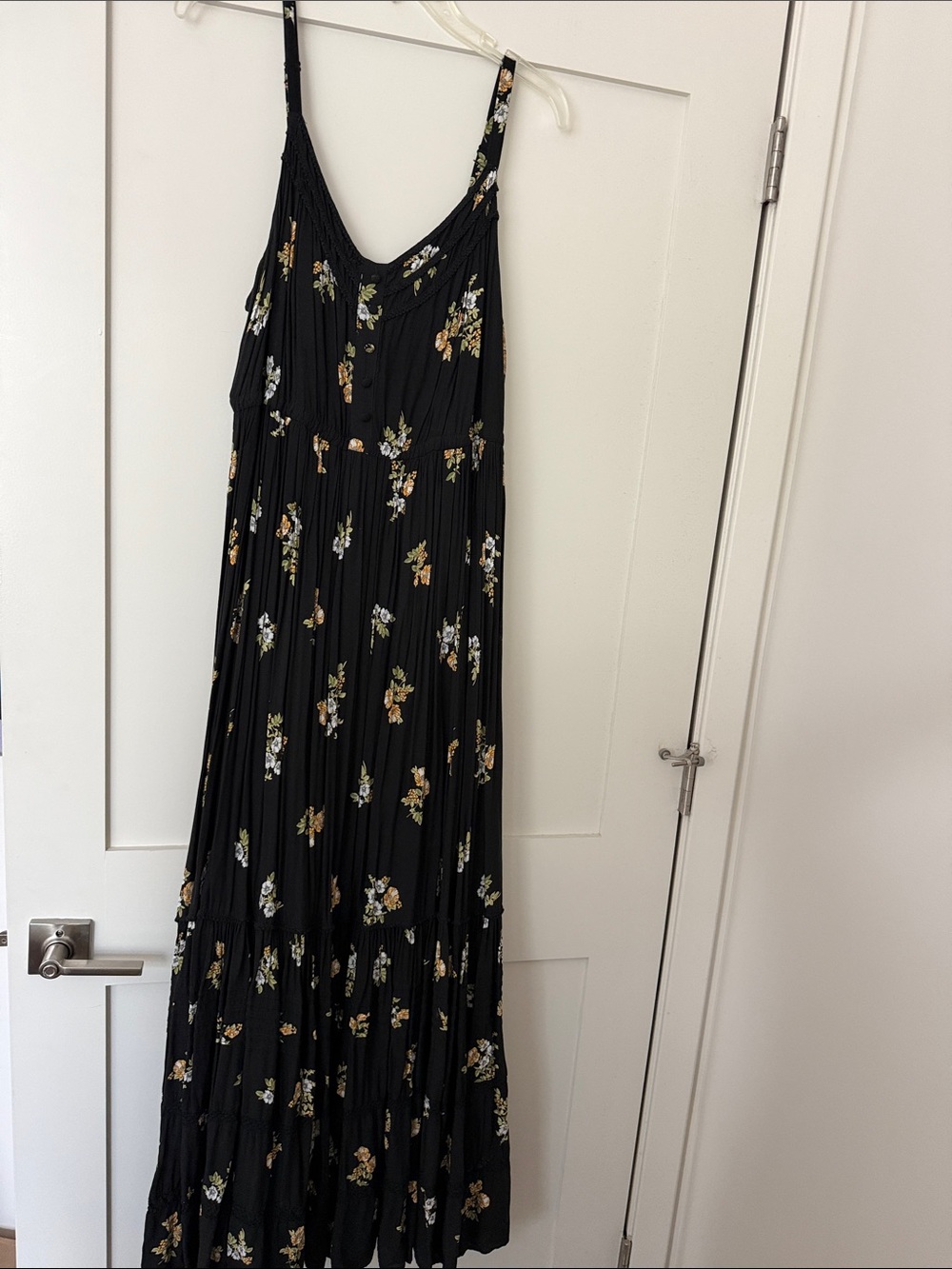 Torrid. Size 2X.   Black Floral Maxi Dress with Spaghetti Straps